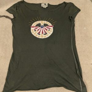Lucky short sleeve embroidered shirt